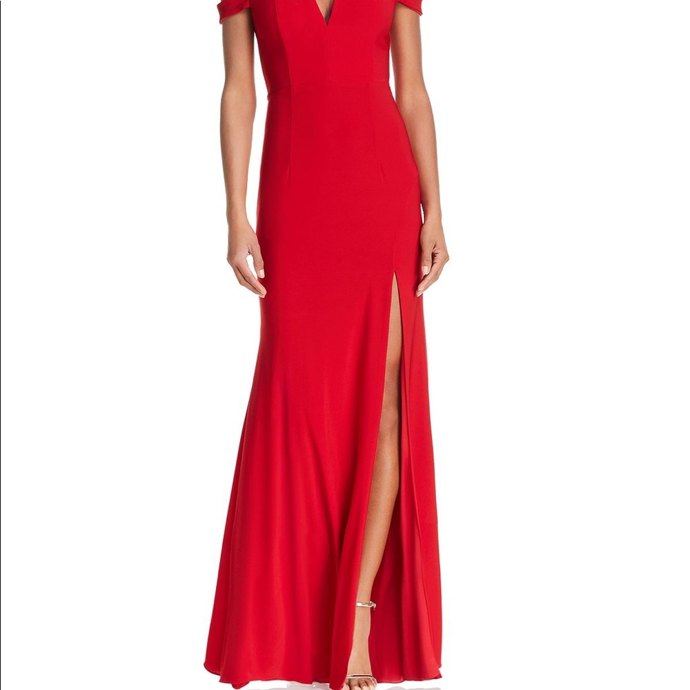 Aqua off the shoulder gown